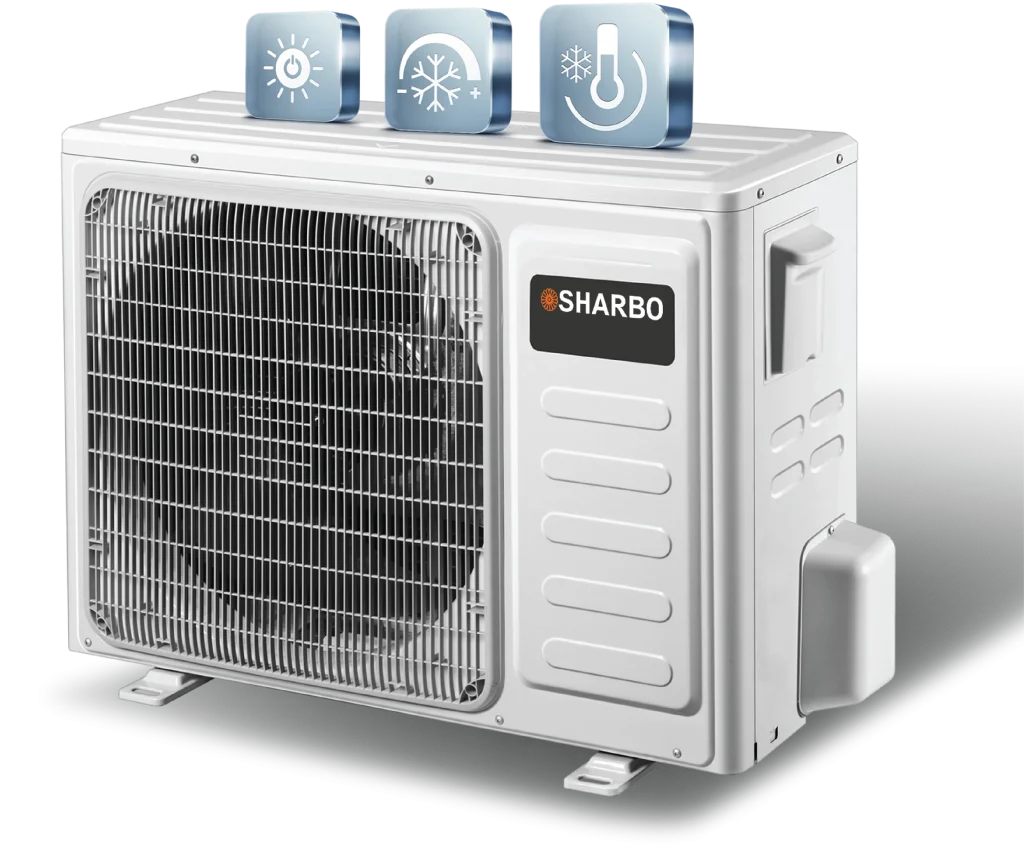 The Sharbo T3 is a special air conditioner compressor, developed for the challenging thermal environments of the Middle East. It is designed to withstand ambient temperatures of up to 60 degrees. Unlike other air conditioners that may struggle in high-temperature environments, the T3 stands out with its robust performance.